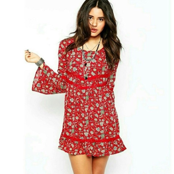 bell sleeve hippie dress
